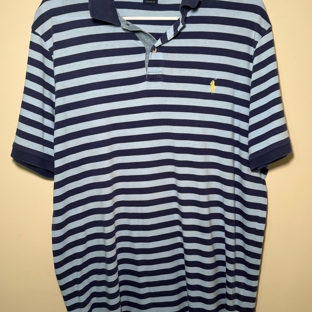 Polo by Ralph Lauren Men's Blue Striped Shirt